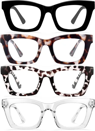 Vista 10 de CCVOO Lentes de lectura elegantes para mujer, anteojos elegantes, lectores de luz azul, tramposos