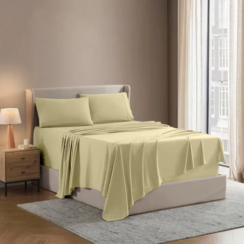 Vista 50 de Nestl - Juego de sábanas tamaño individual, sábanas de cama, color blanco, bolsillo profundo de 3 piezas 01-Blanco