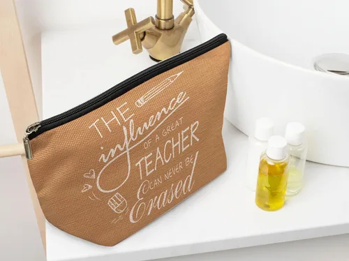 Vista 2 de Ayxvt Bolsa de maquillaje para profesores, regalos para profesores, bolsa de cosméticos para mujeres, regalos para profesores para mujeres, regalos