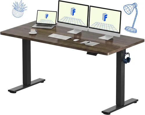 Vista 23 de FLEXISPOT EN1 - Escritorio de pie de una pieza, 40"x24" de escritorio sin costuras, eléctrico, altura ajustable para oficina en casa, salas de Negro