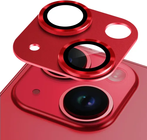 Vista 9 de Korecase Protector de lente de cámara para iPhone 14/iPhone 14 Plus, película de vidrio templado de metal para cámara, compatible con funda de lente