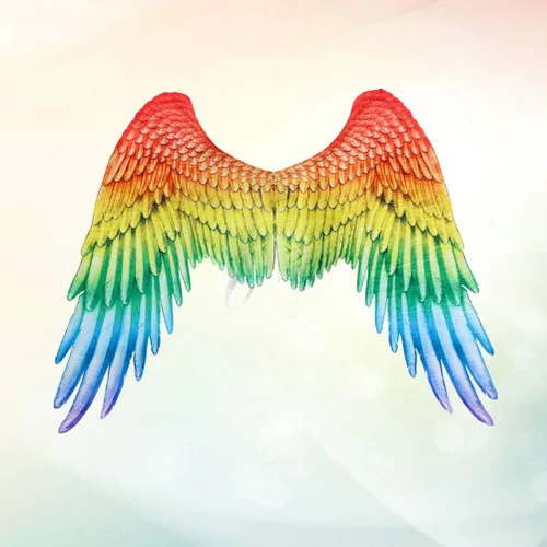 Vista 7 de Alas de ángel para cosplay, accesorios de actuación, alas de arco iris, alas de ángel, carnaval, accesorio de vestir elegante