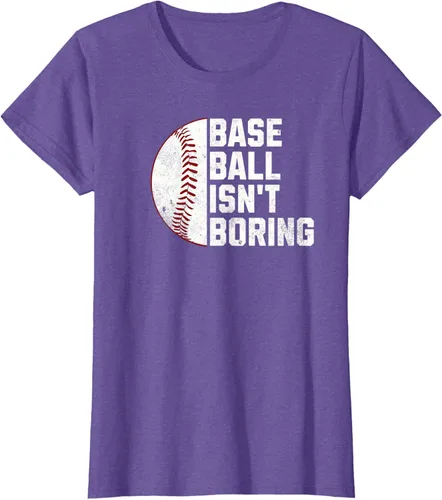 Vista 24 de Camiseta Baseball Isn't Boring, Negro