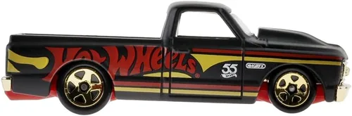 Vista 3 de Hot Wheels - Vehículo coleccionable fundido a presión, edición 55 aniversario, negro y dorado, inspirado en la camioneta Chevy C10 '67 ~ 1/6