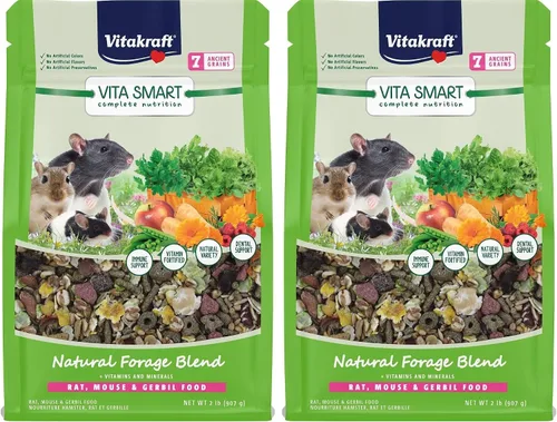 Vista 4 de Vitakraft Vita Smart - Alimento para ratones y jerbos para ratas y jerbos con nutrición diaria saludable, semillas de alta calidad, cereales