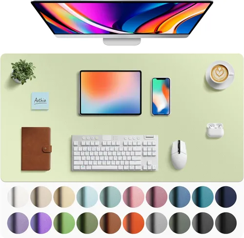 Vista 272 de Aothia - Protector de escritorio de cuero sintético grande, base antideslizante para mouse y superficie para escribir, impermeable, fácil de Agua