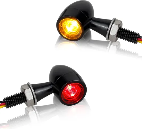 Vista 8 de Led Motorcycle Turn Signal Lights Universal Mini Front Blinkers Compatible with Harley Honda Suzuki Triumph Yamaha