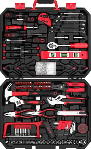 Vista 9 de DEKOPRO Juego de herramientas: Kit de herramientas para el hogar de 228 piezas, juego de herramientas de reparación básica para el hogar viene