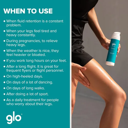 Vista 4 de Glo - Serum 910, Sérum Piernas, Loción Hidratante con Manteca de Karité, Loción Revitalizante para Piernas Cansadas, Loción Corporal Reafirmante