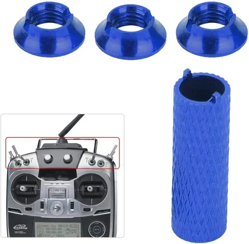 Vista 6 de Dilwe Transmisor RC Interruptor de engranajes Tuercas de bloqueo Vehículos Piezas de repuesto de aluminio para kits de control remoto FUTABA
