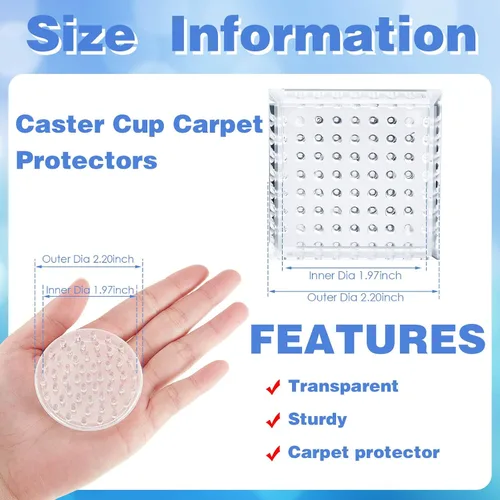 Vista 2 de Queekay 8 protectores de alfombras, copas con púas para patas de muebles