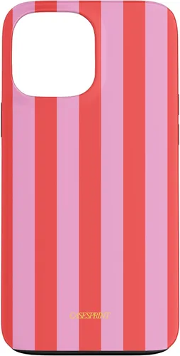 Vista 24 de Funda de rayas rojas rosas para iPhone 17
