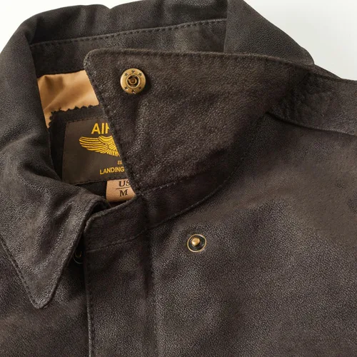 Vista 2 de Landing Leathers Air Force A-2 - Chaqueta cazadora de cuero para hombre, chaqueta de aviador
