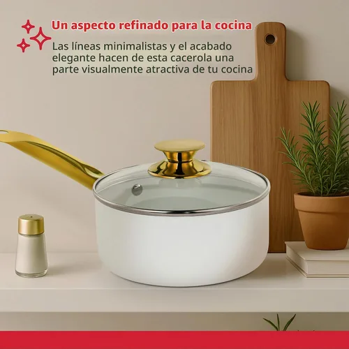 Vista 6 de Holstein Housewares Sartén antiadherente de cerámica de 2.5 cuartos de galón con tapa, sartén multiusos para cocinar a fuego lento y hervir, mango
