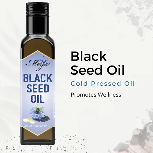Vista 3 de Merja Aceite de semillas negras de hierbas 100% puro - para consumo - Semillas negras prensadas en frío - Apoyo inmunológico y salud digestiva