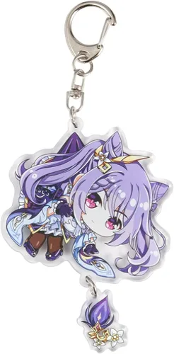 Vista 5 de Genshin Impact - Juego de llaveros de acrílico con diseño de anime diseño de cosplay y visión personalizado para hombres y mujeres paquete de 6 A 6