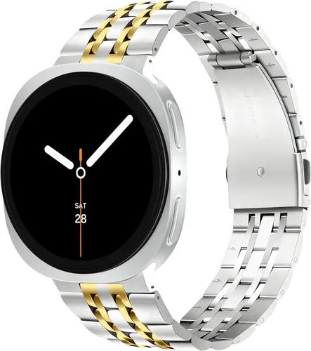 Vista 7 de Correas sin huecos compatibles con Samsung Galaxy Watch 8 de 1.575 pulgadas/1.732 pulgadas/Classic 1.811 pulgadas 2025, repuesto de metal de acero