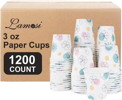 Vista 14 de Lamosi Paquete de 180 tazas de café de 12 onzas, vasos de papel desechables Tazas calientes estampadas con aislamiento grueso a prueba de fugas