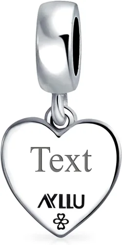 Vista 4 de Bling Jewelry Unisex .925 Sterling Silver Inspiration LGBTQ Rights Symbol Rainbow Yin Yang Circle Disc Tag Heart Dangle Bead Charm Personalized