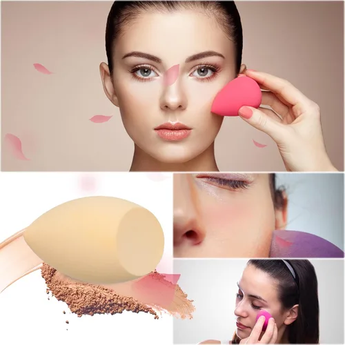 Vista 7 de COSTICA - Juego de esponjas de maquillaje, 8 esponjas de belleza para base, crema y polvo, esponja de belleza multicolor para maquillaje con 2 mini