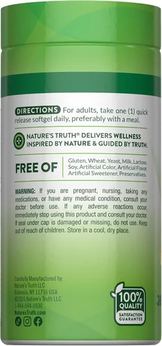 Vista 7 de Nature's Truth D3 1000 UI 250 cápsulas blandas Vitamina D esencial Suplemento sin OMG y sin gluten