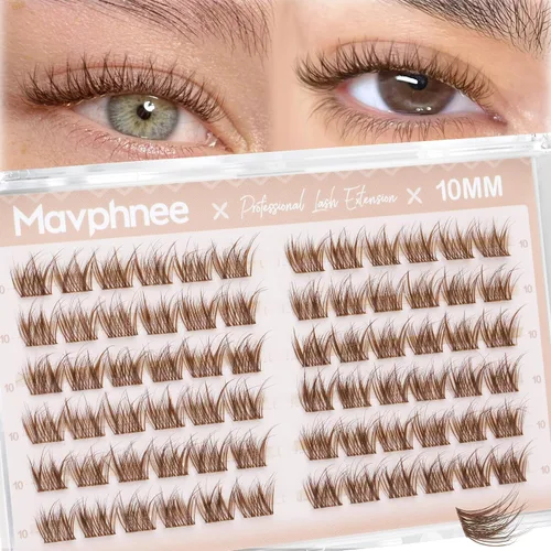 Vista 35 de Extensiones de pestañas en racimo naturales DIY, extensiones de pestañas en racimo con curva C, extensiones de pestañas en racimo para ojo de gato