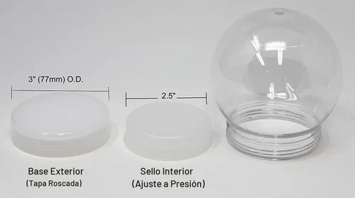 Vista 5 de Creative Hobbies Paquete de 6 (100mm) 4 Pulgadas DIY Globo de Nieve Globo de Agua - Plástico Transparente con Tapa de Tornillo Perfecto