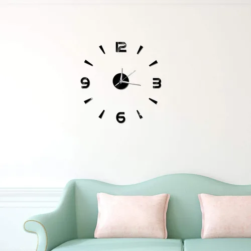 Vista 2 de HERCHR Reloj 3D, reloj de pared de bricolaje, reloj de pared grande y moderno, sin marco, calcomanías de pared, decoración de reloj, kit de reloj