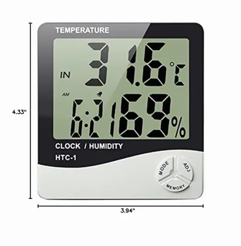 Vista 6 de Termo higrómetro de temperatura y humedad (rango de temperatura: 14°F a 122°F) para ambiente interior junto con certificado de calibración