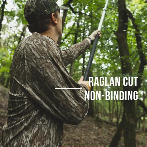 Vista 6 de Camisas Mossy Oak de caza para hombre, de manga larga, con camuflaje Bottomland