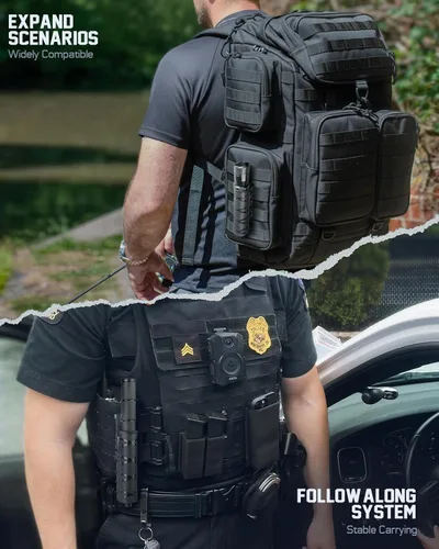 Vista 7 de LIVANS Soporte de bastón para cinturón de servicio, funda de bastón extensible de policía táctica, funda retráctil para bastón telescópico de 21 a