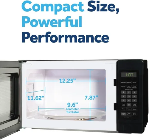 Vista 10 de GE GCHK07N1WBB - Horno microondas para encimera, 700 vatios, 0.7 pies cúbicos, negro, GCHK07N1WBB 4 Convenience Cook Settings, One-Touch Controls