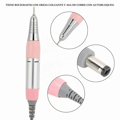 Vista 4 de Pluma de pulido y pulido de uñas de metal - Pieza de mano de repuesto para máquina de taladro de uñas