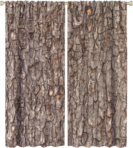 Vista 10 de Cortinas opacas de camuflaje de bosque, animales salvajes, osos, ciervos, alces, con bolsillo para barra, para sala de estar, dormitorio, decoración
