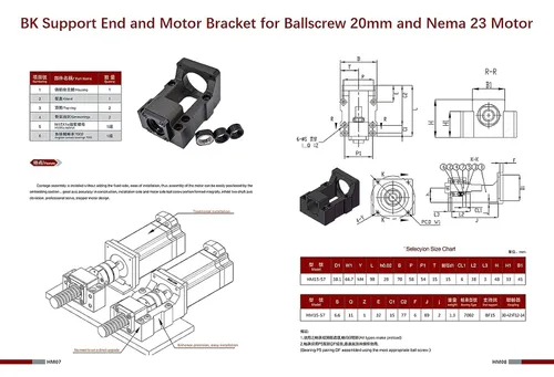 Vista 6 de Bo CNC Kit 0.787 in Ballscrew 9.843 in SFU2005 RM2005 + 0.787 in Linear Motion Rail Set 9.843 in, tornillo de bola Tuerca + BK/BF15