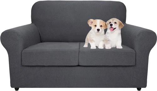 Vista 71 de MAXIJIN 2 piezas de fundas para silla con brazos, funda para silla de sofá para sala de estar, funda elástica para perros para una silla con 1 cojín