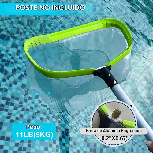 Vista 5 de Red profesional de malla ultrafina para limpiar hojas de limo, arena, polen con bolsa profunda de nailon súper extrafino, marco de aluminio