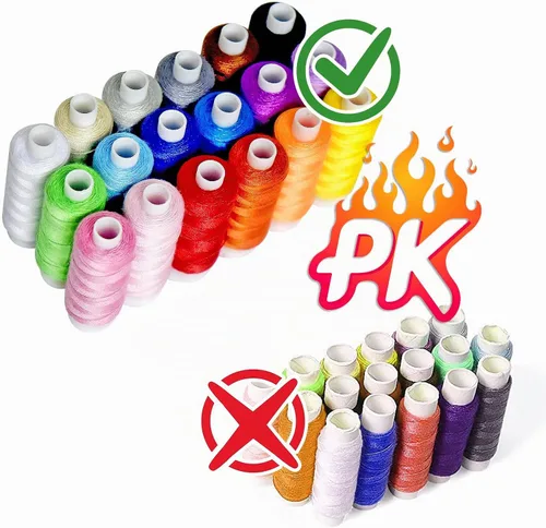 Vista 2 de Kit de costura con estuche Suministros de costura portátiles para el hogar, viajero, adultos, principiantes, emergencia, contiene 18 hilos de coser