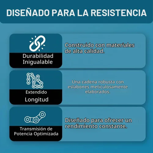 Vista 4 de PGN #50 - Cadena de rodillos de alta resistencia, 10 pies + 2 eslabones de conexión gratuitos, #50H