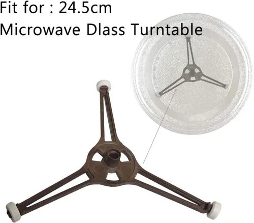 Vista 2 de 2 soportes para tocadiscos de microondas para horno de microondas de 9.6 pulgadas, placa giratoria plana de vidrio, soporte de bandeja de placa