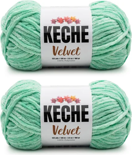 Vista 55 de Keche Hilo para ganchillo, hilo de terciopelo, chenilla suave, manta de bebé voluminosa amigurumi Yarn 3.53 oz (132 yardas) - Arona