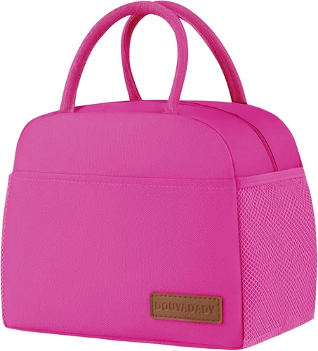 Vista 20 de douyadady Bolsa de almuerzo para mujeres/hombres, fiambrera mujeres/hombres (azul bebé+rayas blancas) Espacioso, ligero, impermeable, resistente