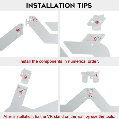 Vista 4 de (1 Set) Orzero VR Wall Mount Stand Compatible for Quest 3, Quest 2, Quest, Rift, Rift S, Pico 4, Valve Index, HTC Vive VR Headset, Controller Hook