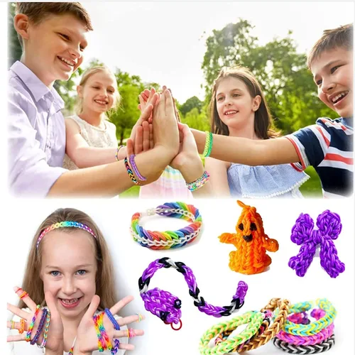 Vista 6 de YITOHOP Kit de Pulseras de Bandas Elásticas de Telar 15000+, Bandas de Goma para Kit de Hacer Pulseras, Kit de Fabricación de Pulseras de Telar
