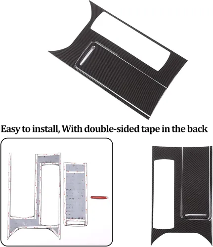 Vista 6 de ABS estilo fibra de carbono plástico consola central panel cubierta marco 3 piezas para Land Rover Range Rover Sport 2014-2017 mano izquierda