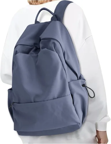 Vista 10 de Mochila Escolar Mochila de Día Casual Negra Bolso para Libros, A-Negro, Grande