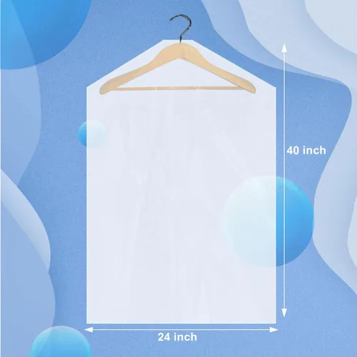 Vista 7 de Bolsas de limpieza en seco, 150 unidades, plástico transparente, tela para colgar