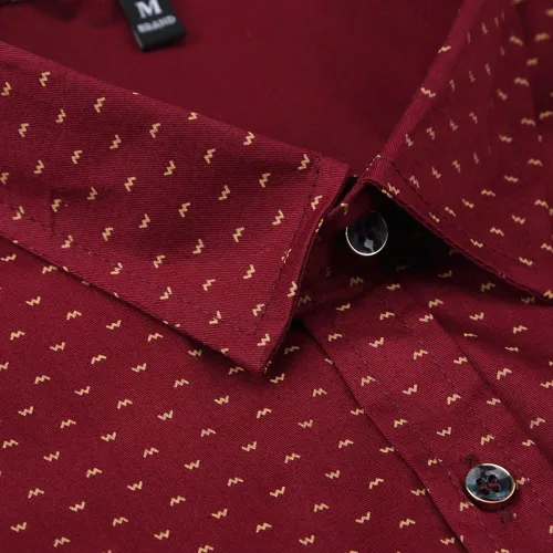Vista 4 de MUSE FATH Camisa de vestir estampada para hombre, de algodón, casual, de manga corta, ajuste regular