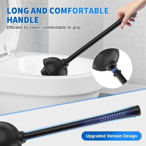 Vista 6 de LOVLOY Émbolo y cepillo de inodoro, paquete de 2 cepillos para tazón y émbolo de inodoro resistente con soporte ventilado, combo de cepillo