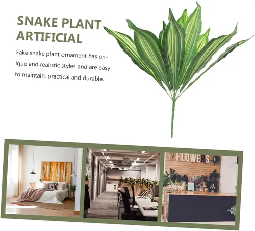Vista 3 de Garneck 2pcs Artificial Tiger Piranha Interior Fake Plant Película Hoja Green1